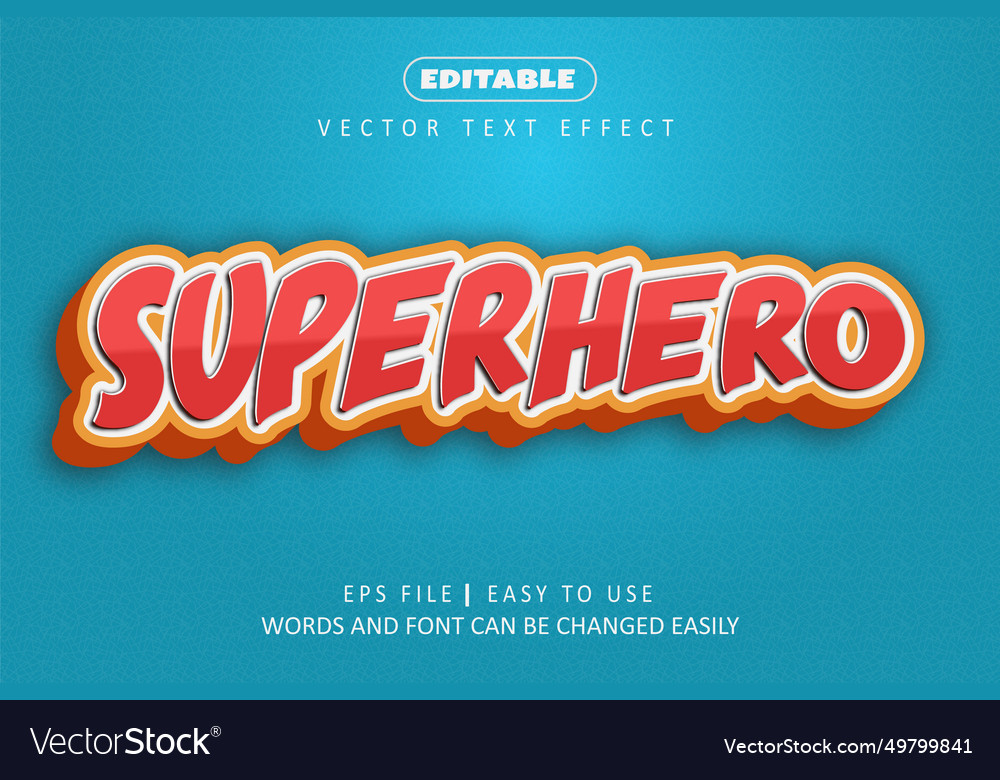 Editable 3d Text Effect Superhero Style Royalty Free Vector