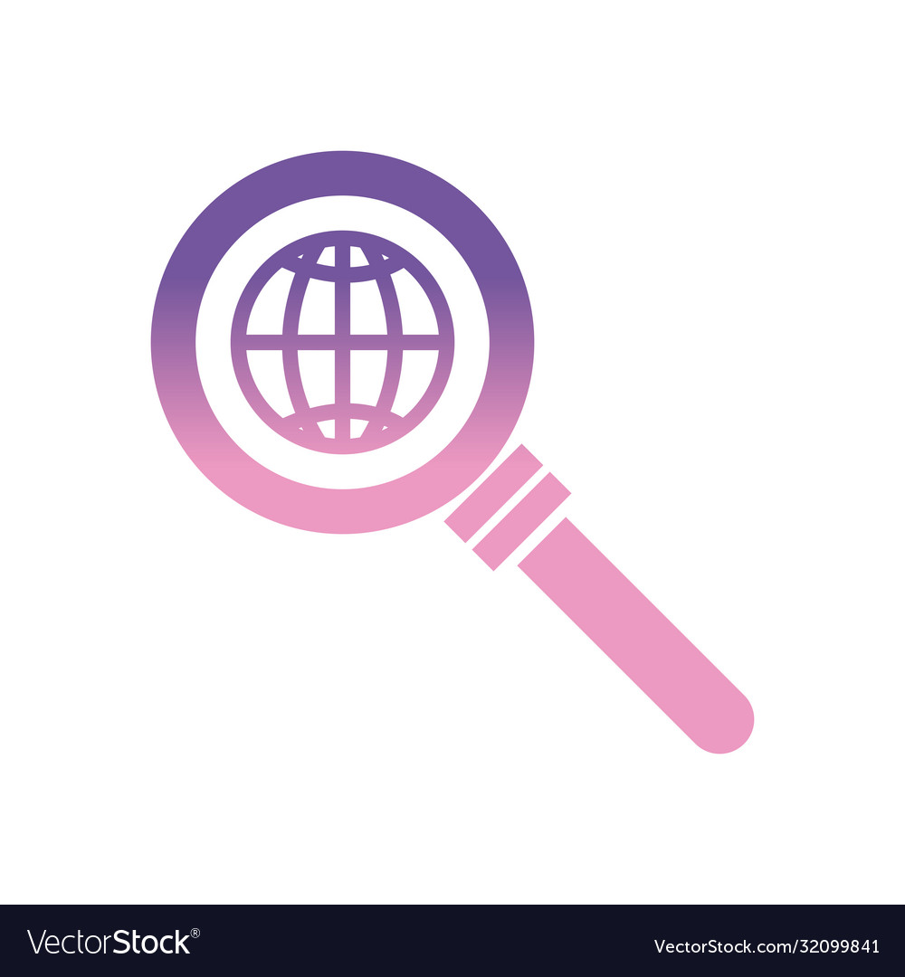 Global sphere inside lupe gradient style icon