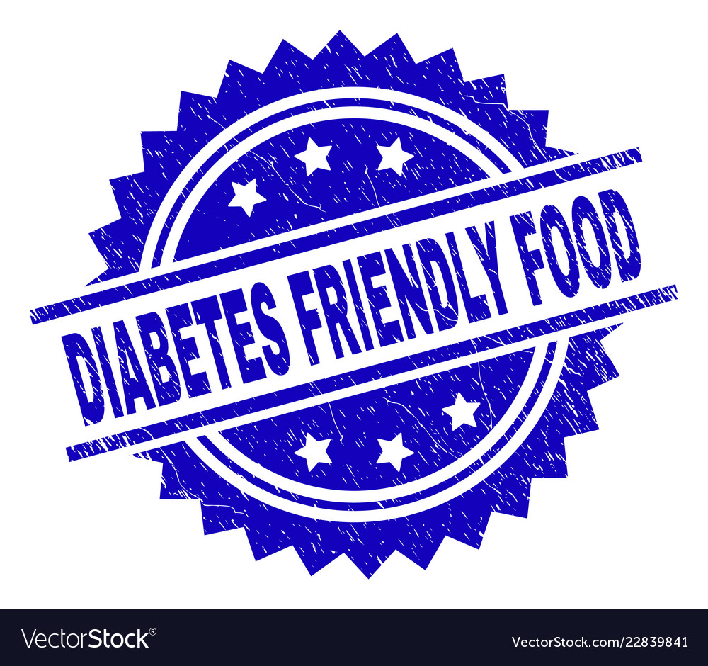 Grunge textured diabetes friendly food stamp seal