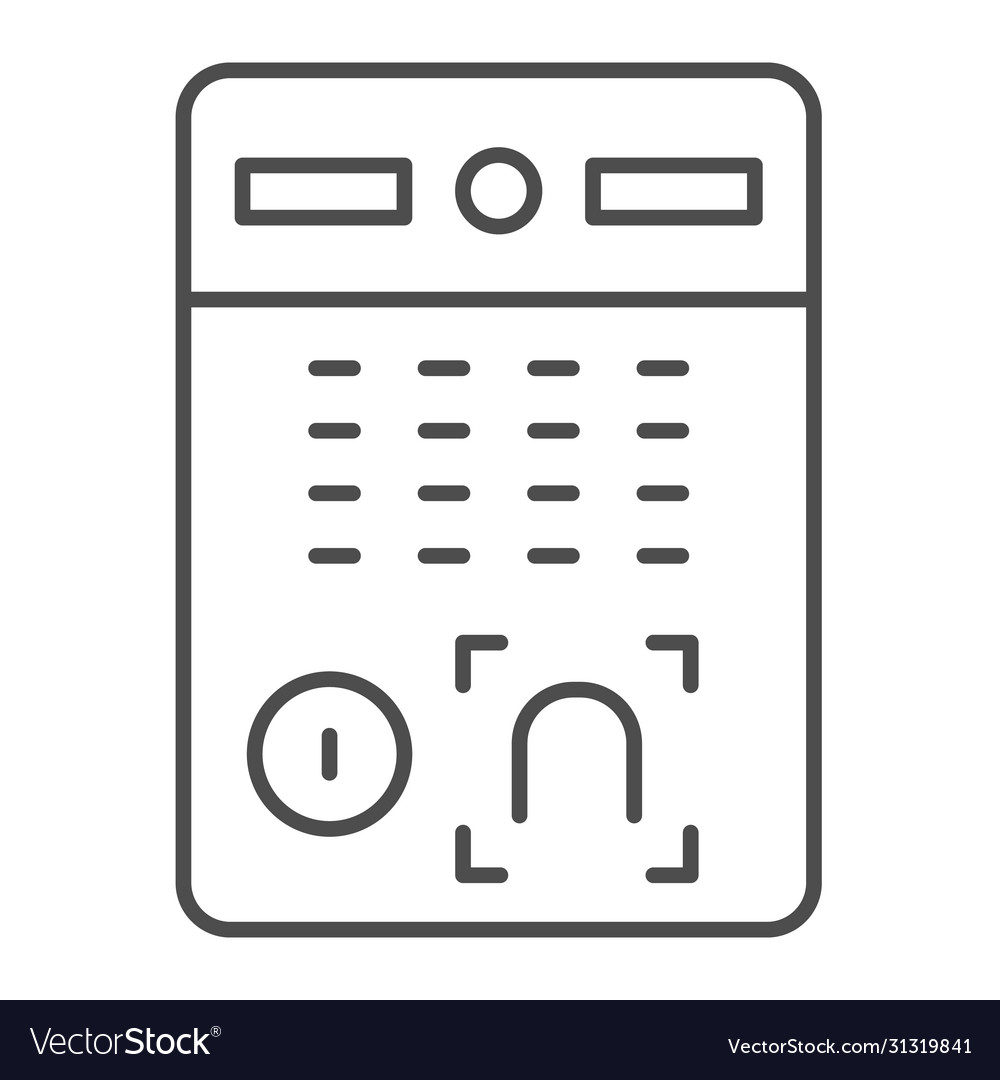 Intercom door system thin line icon smart home vector image Intercom door system thin line icon smart home