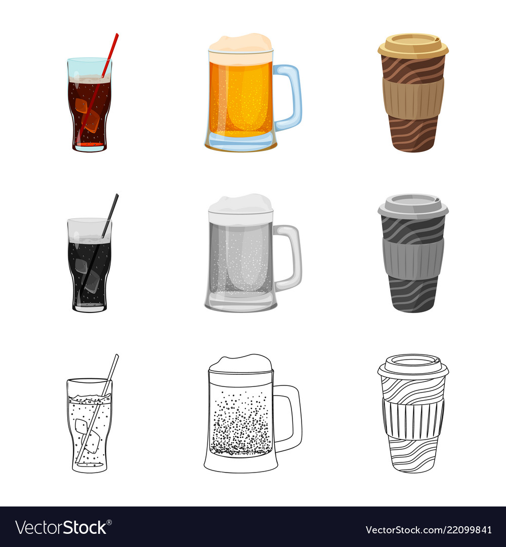 Isolated object of drink and bar icon set