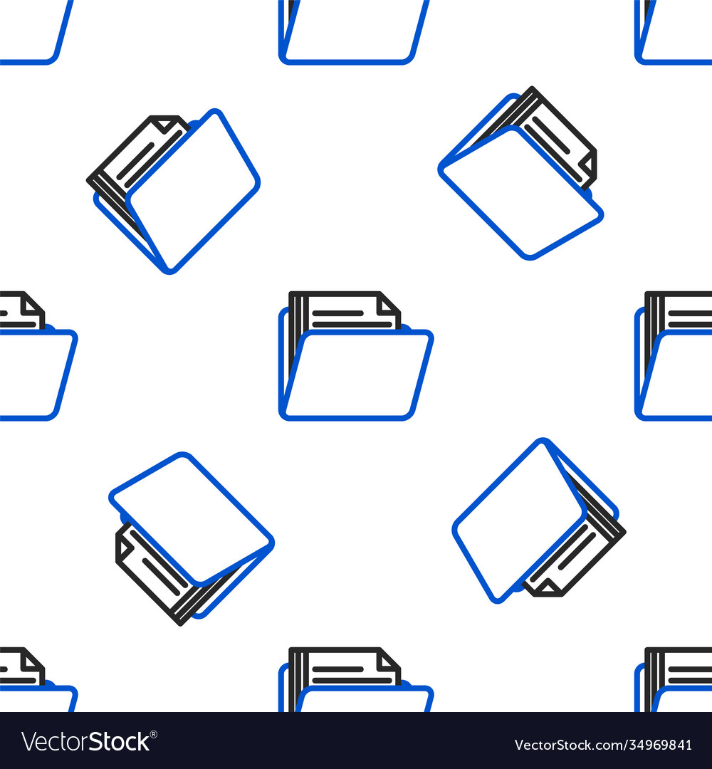 Line document folder icon isolated seamless vector image Line document folder icon isolated seamless