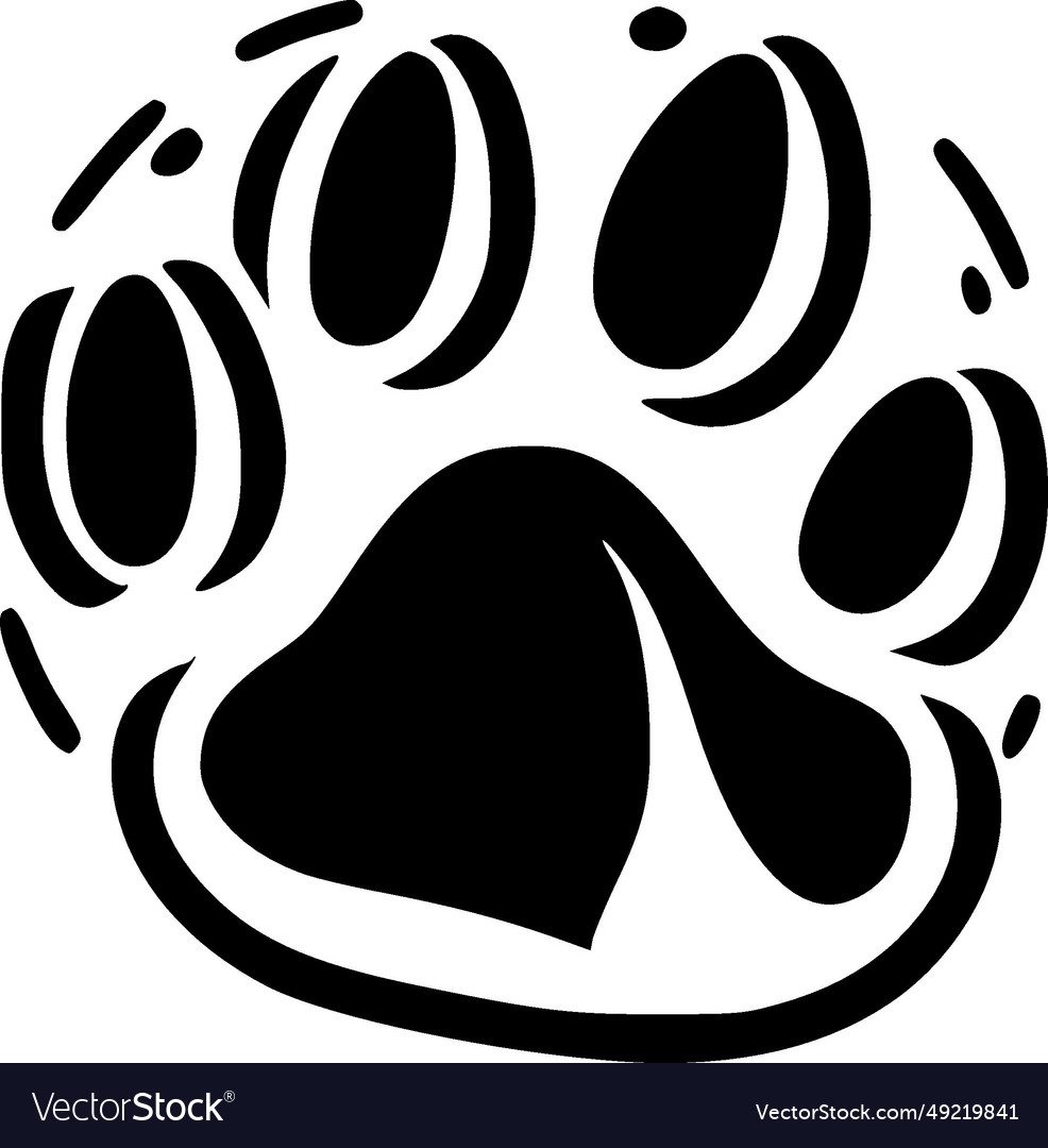 Paw - minimalist and flat logo Royalty Free Vector Image