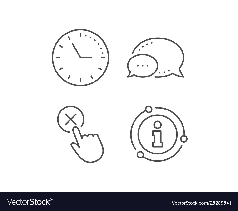 Reject click line icon decline button sign vector image Reject click line icon decline button sign
