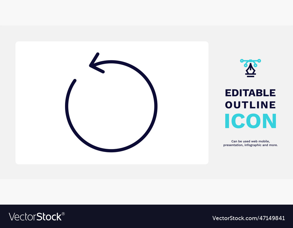 Restart icon thin line from user vector image Restart icon thin line from user