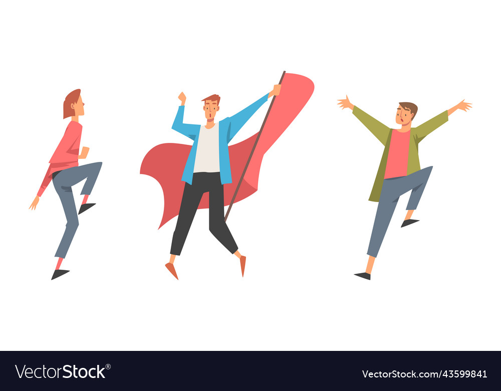 Set of protesting people political protest Vector Image