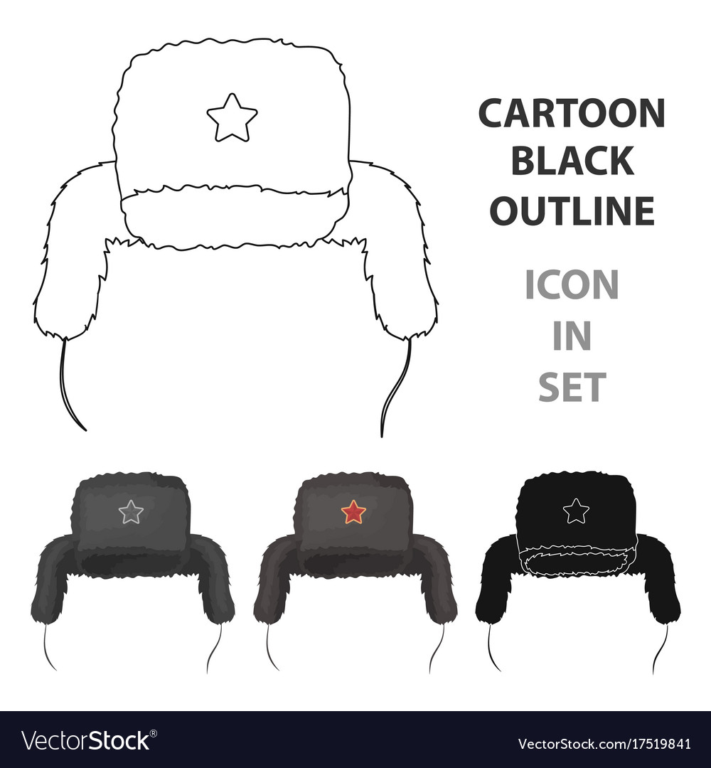 Ushanka Ikone im Cartoon Stil isoliert auf weiß