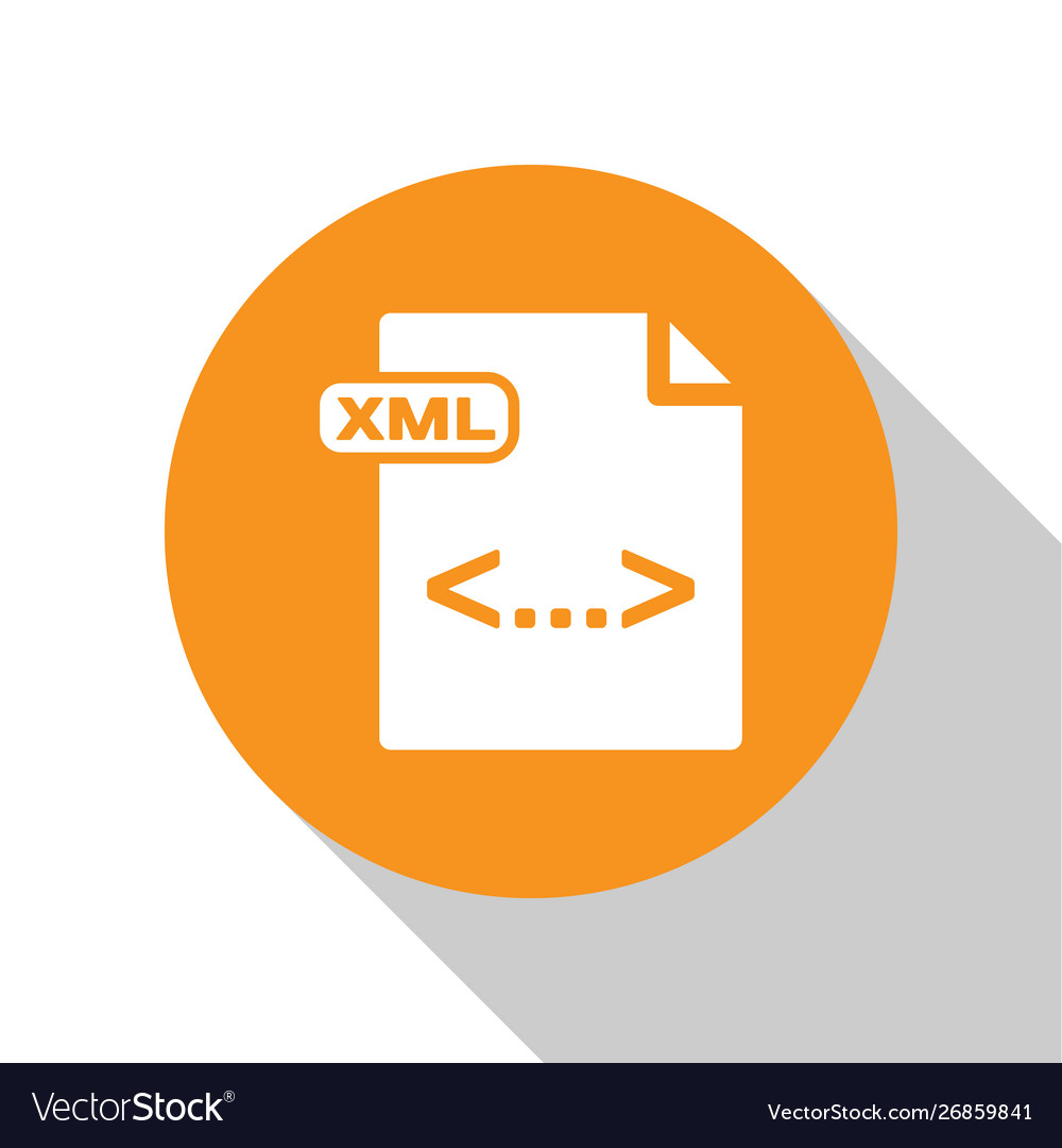 White xml file document download button icon vector image White xml file document download button icon