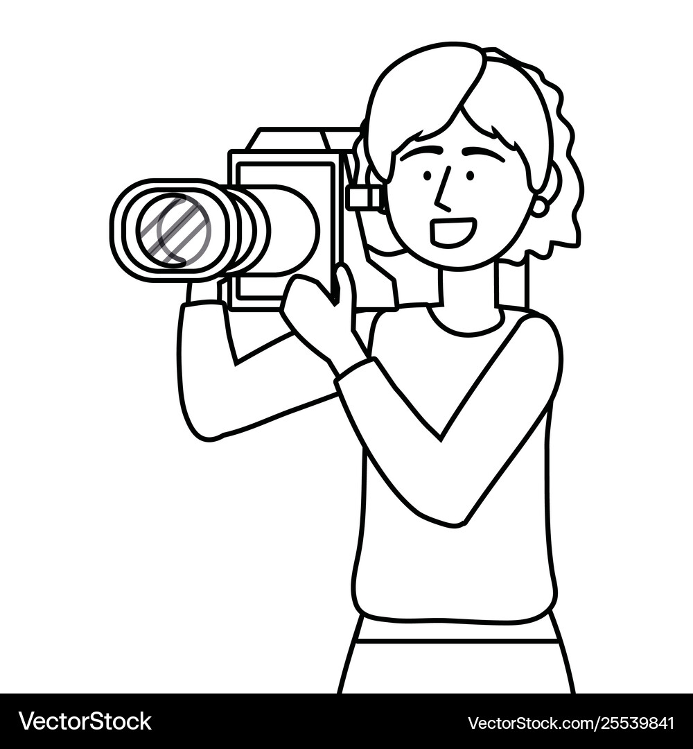 Woman holding videocamera design Royalty Free Vector Image
