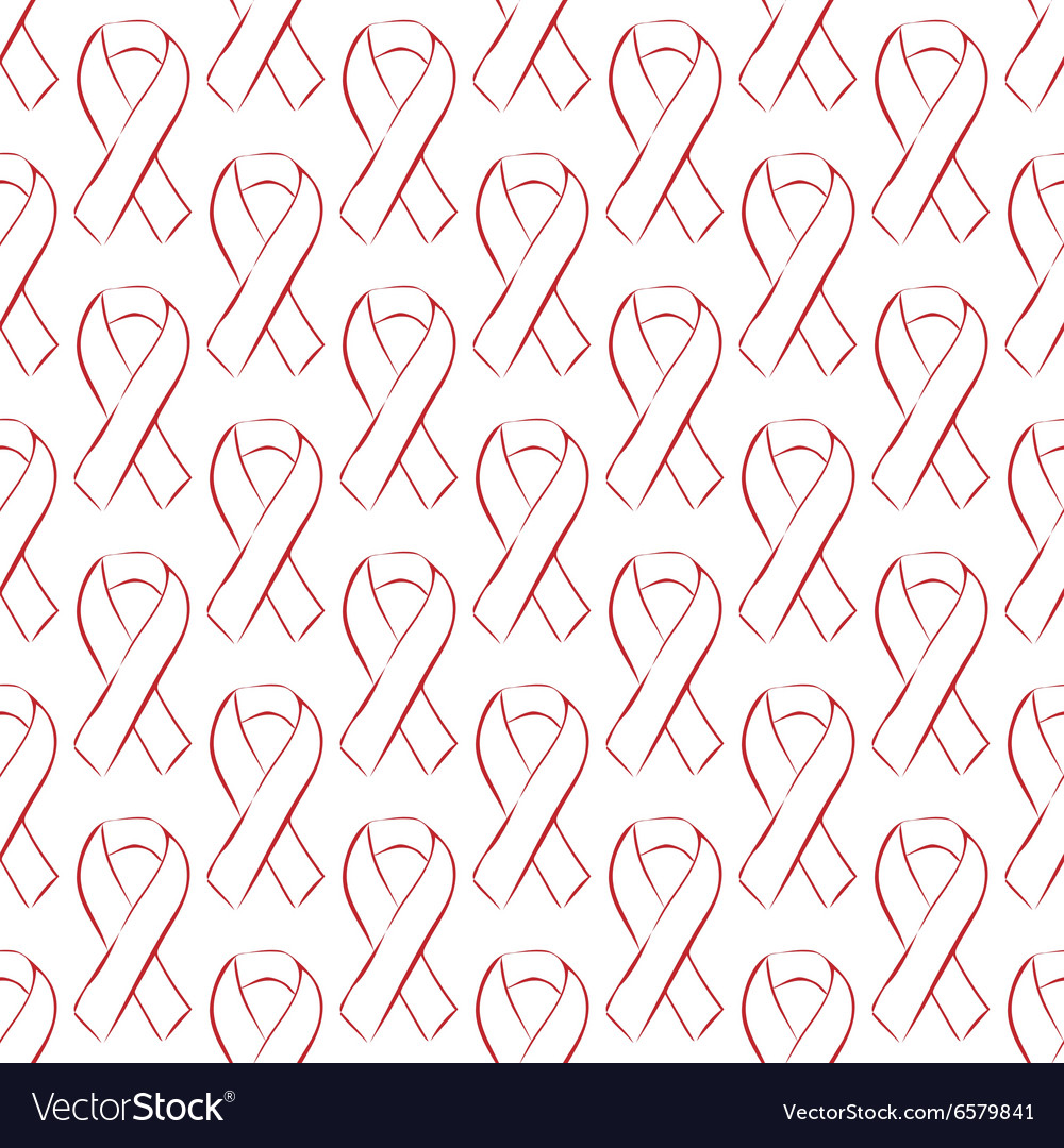 World aids day red ribbon seamless pattern Vector Image