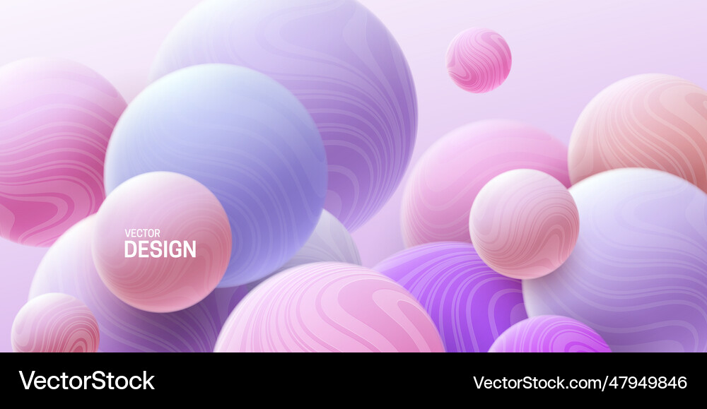 Abstract background with 3d dynamic spheres Vector Image