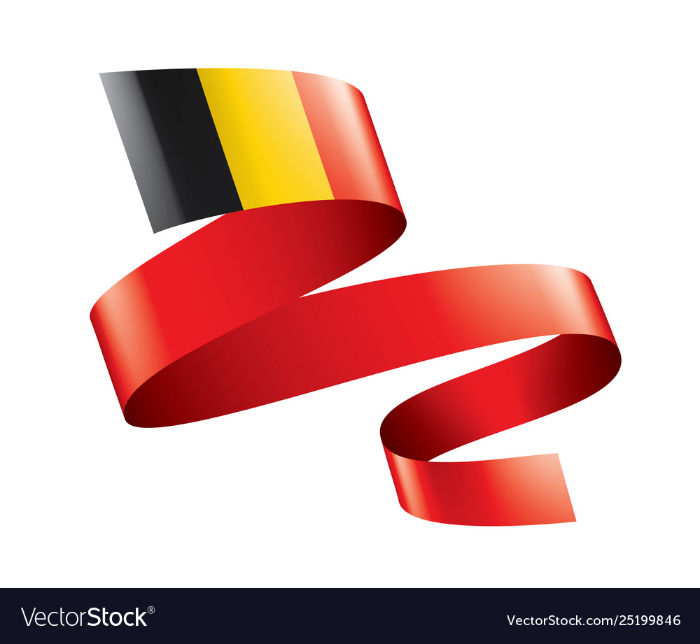 Belgium flag on a white