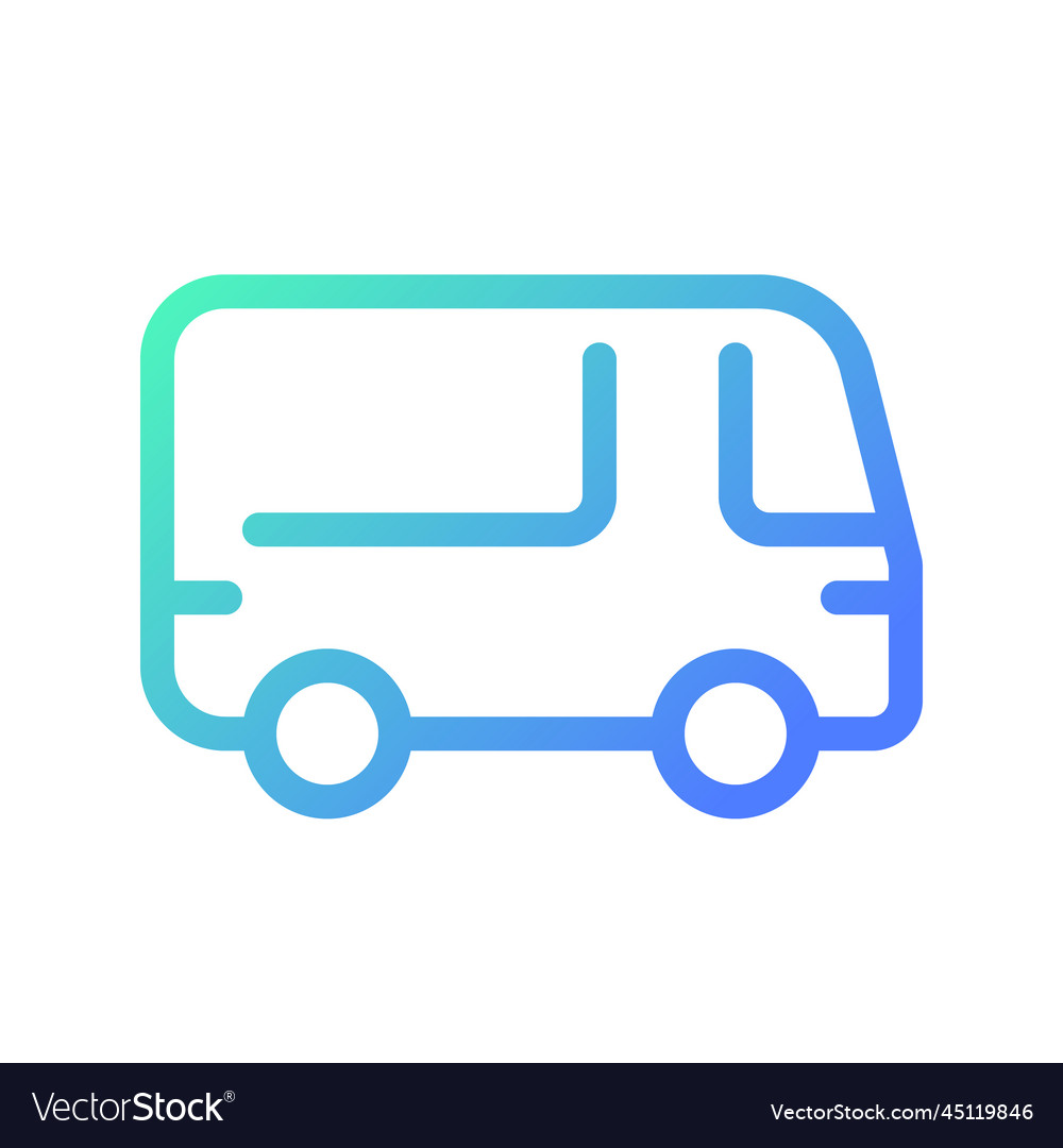 Bus pixel perfect gradient linear ui icon vector image Bus pixel perfect gradient linear ui icon