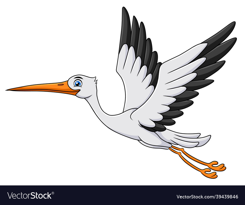 Cute stork bird cartoon