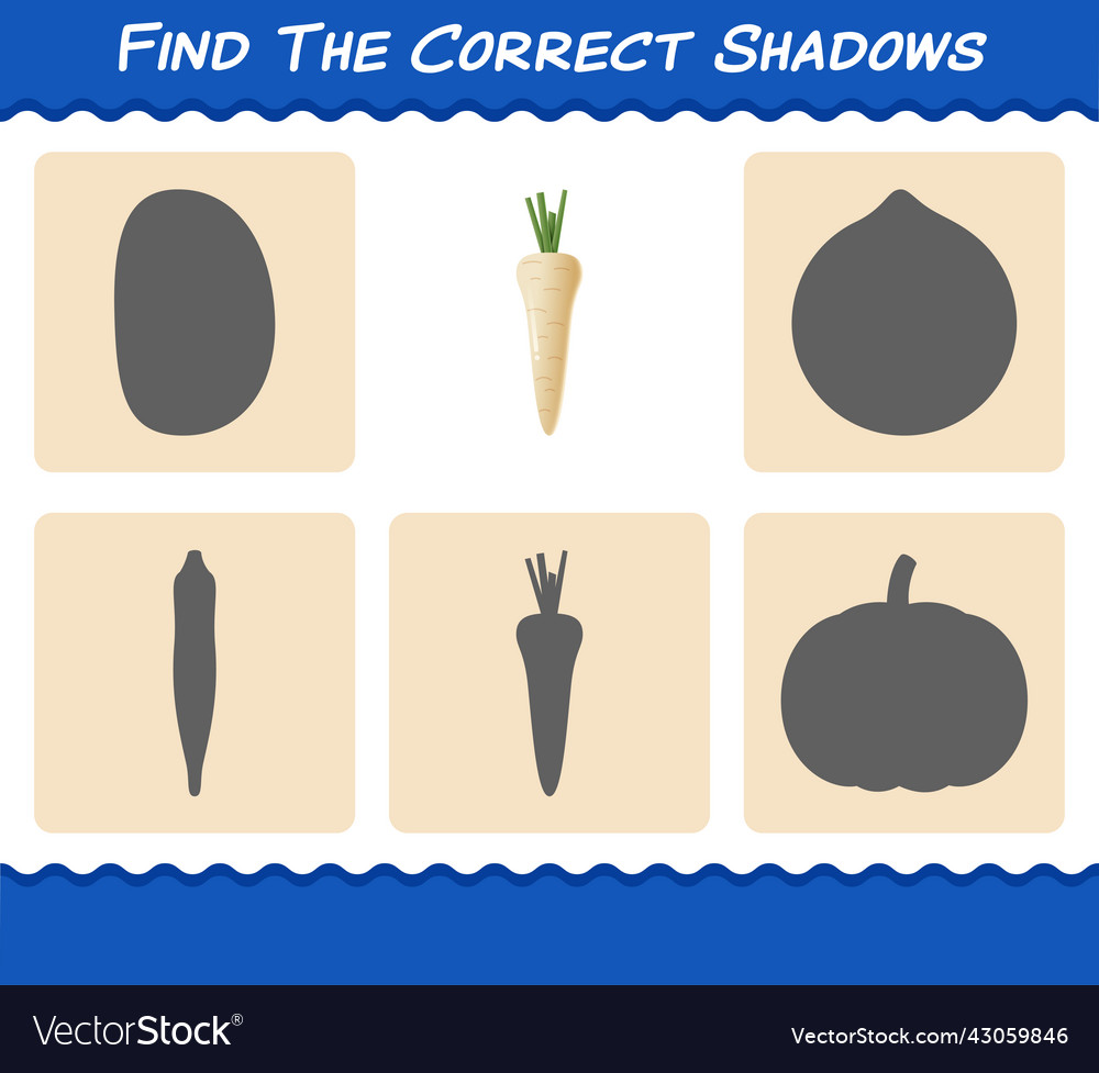 Find the correct shadows of cartoon parsnip