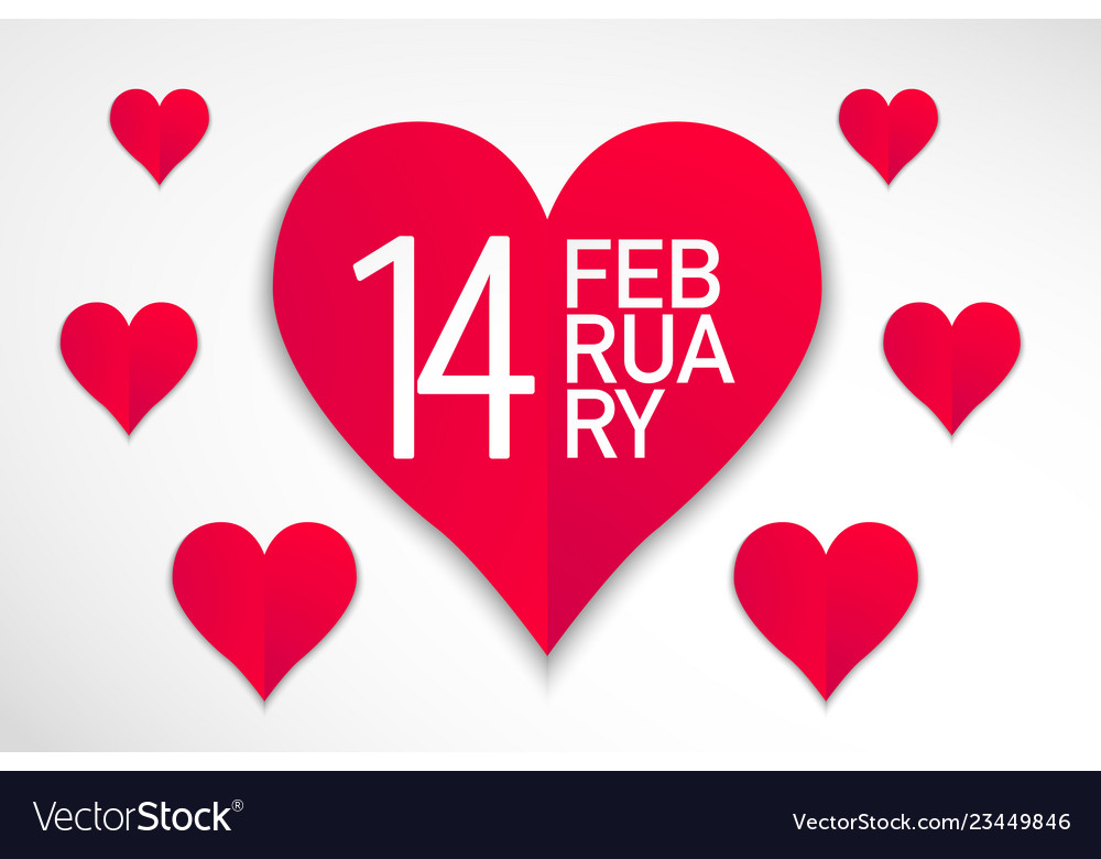 Happy valentines day red and white hearts Vector Image