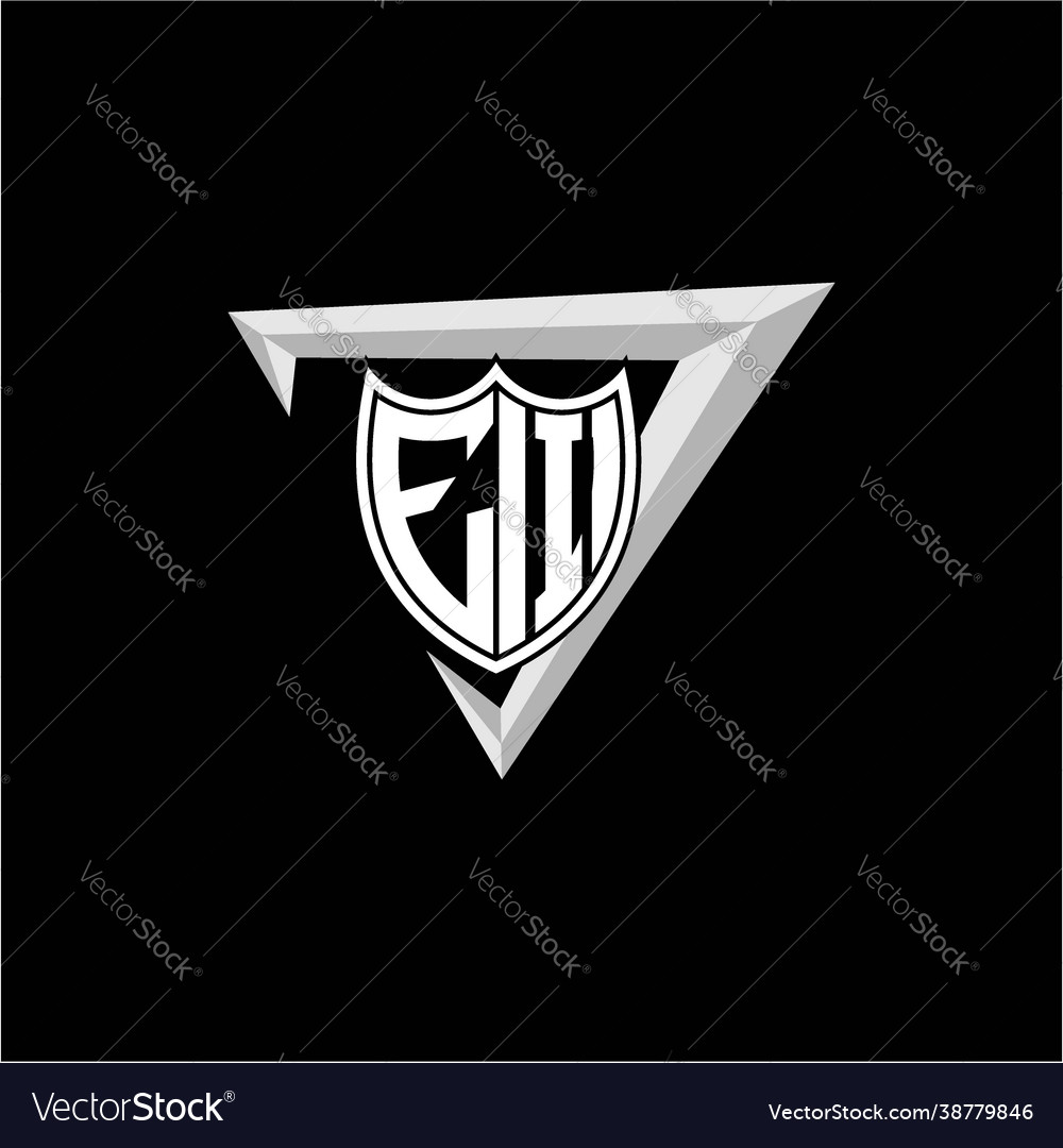 Initial letter e i shield shape with triangular