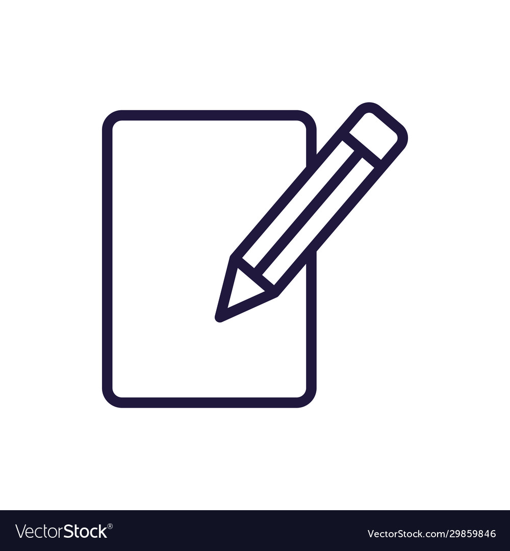 Isolated data document and pencil line style icon vector image Isolated data document and pencil line style icon
