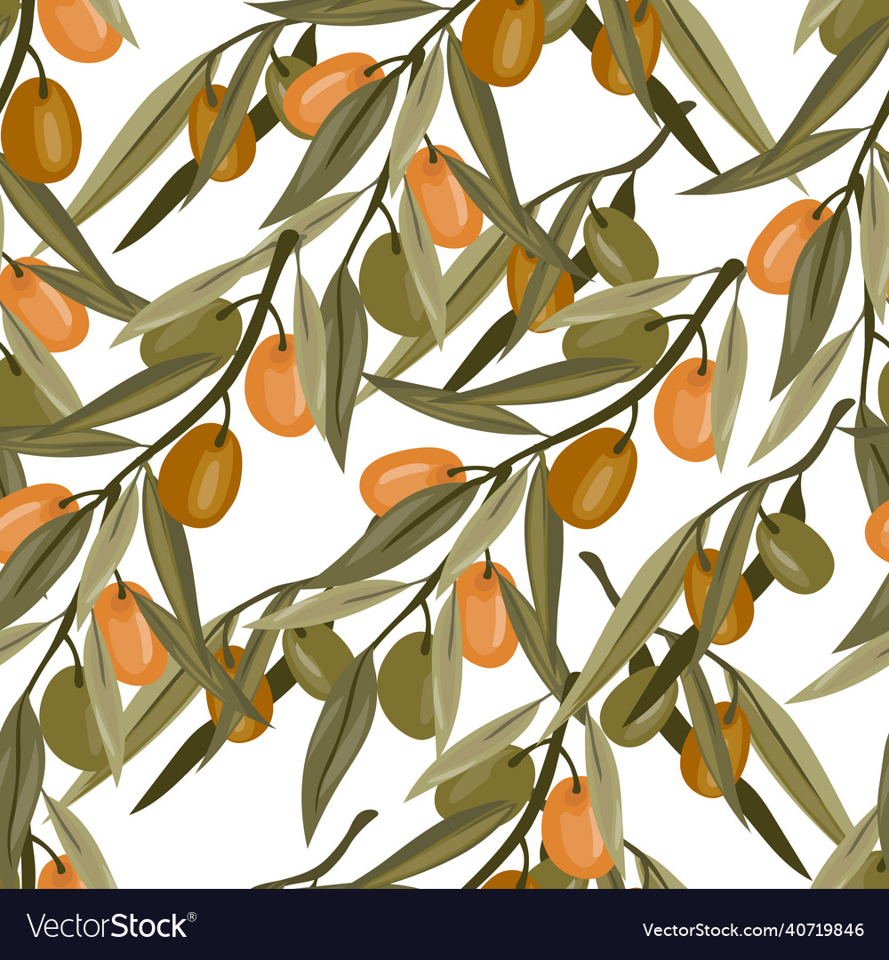 Olives seamless pattern design repeatable endless vector image Olives seamless pattern design repeatable endless