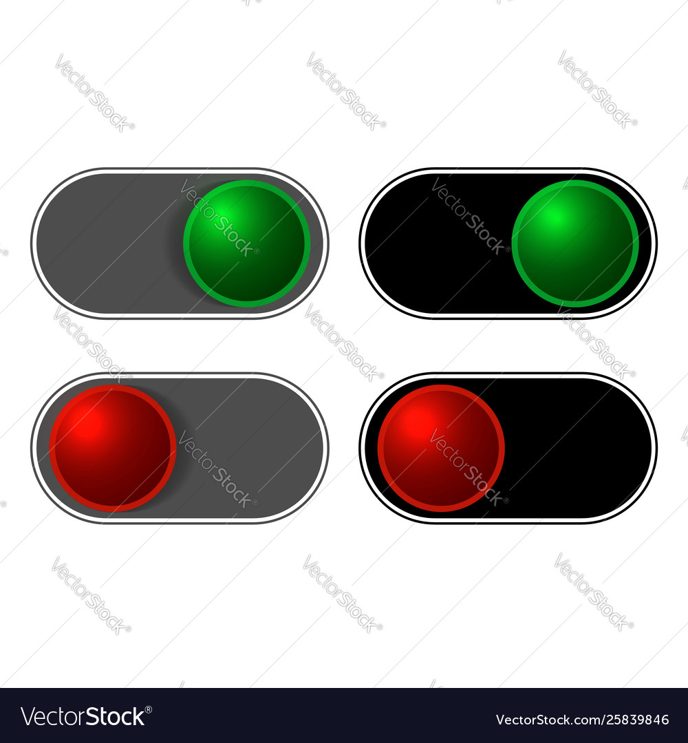 On-off sliding buttons set
