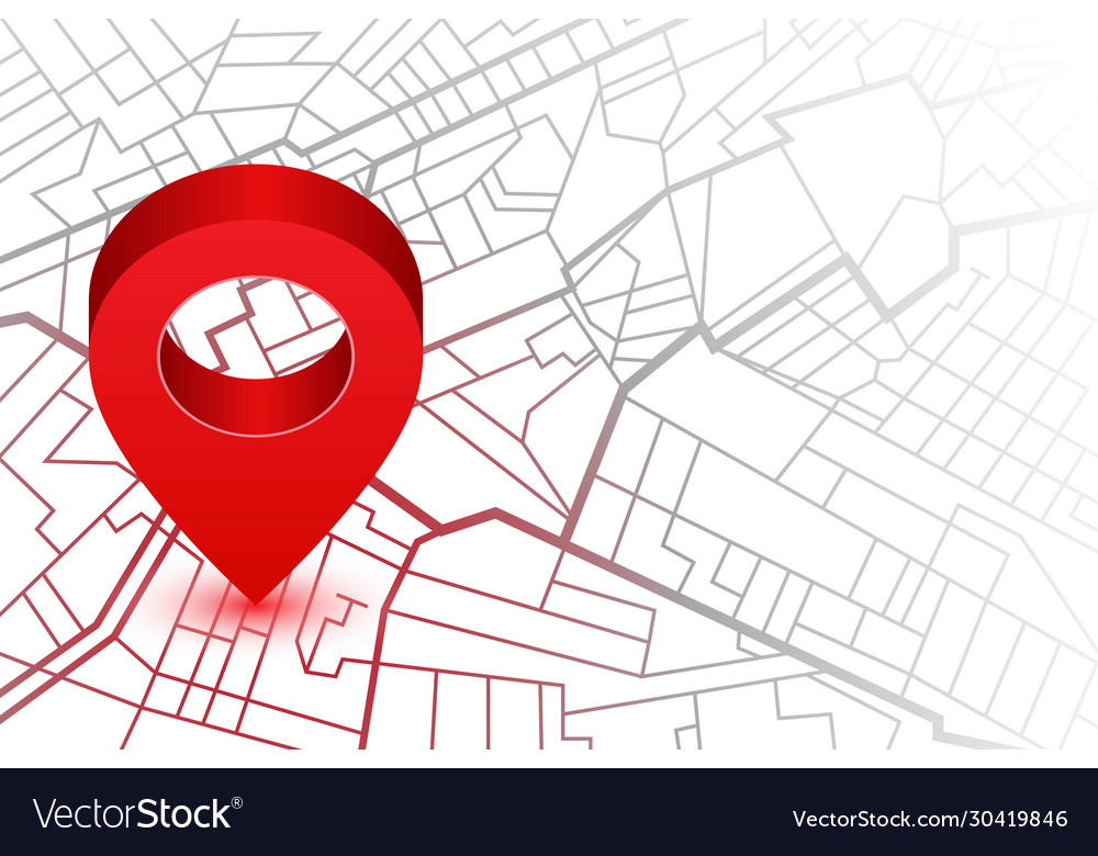 Pin in showing location on gps navigator map