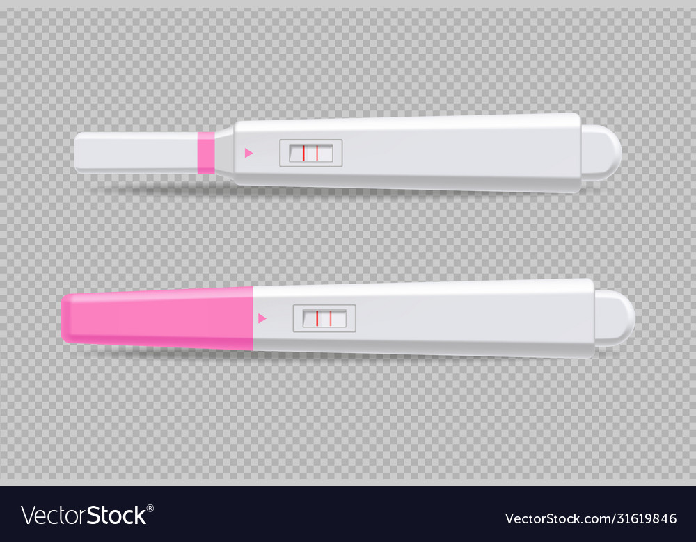 Test kit realistic isolated pregnancy Royalty Free Vector