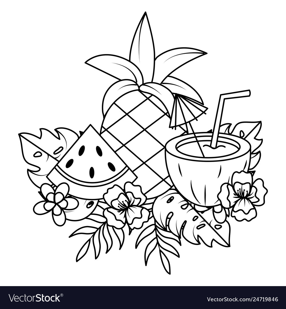 Tropical summer cartoon Royalty Free Vector Image