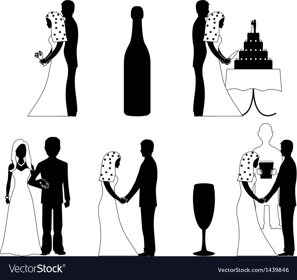 Wedding silhouette set