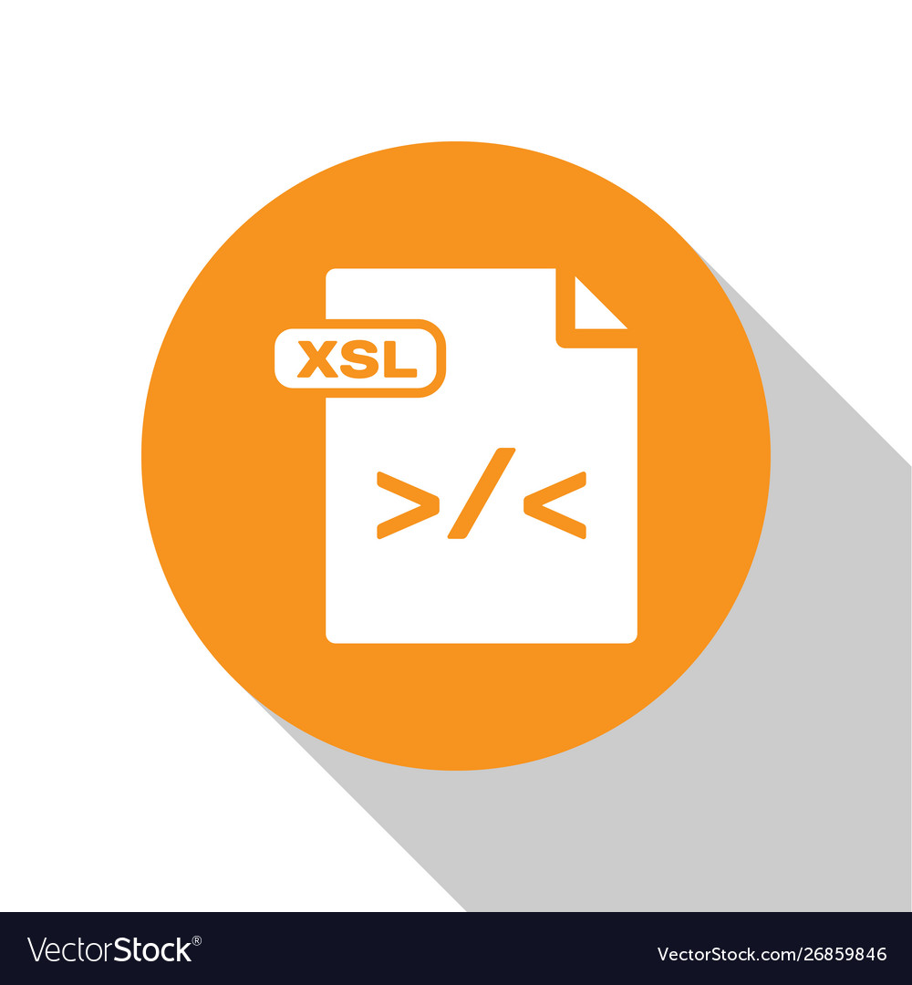White xsl file document download button icon vector image White xsl file document download button icon