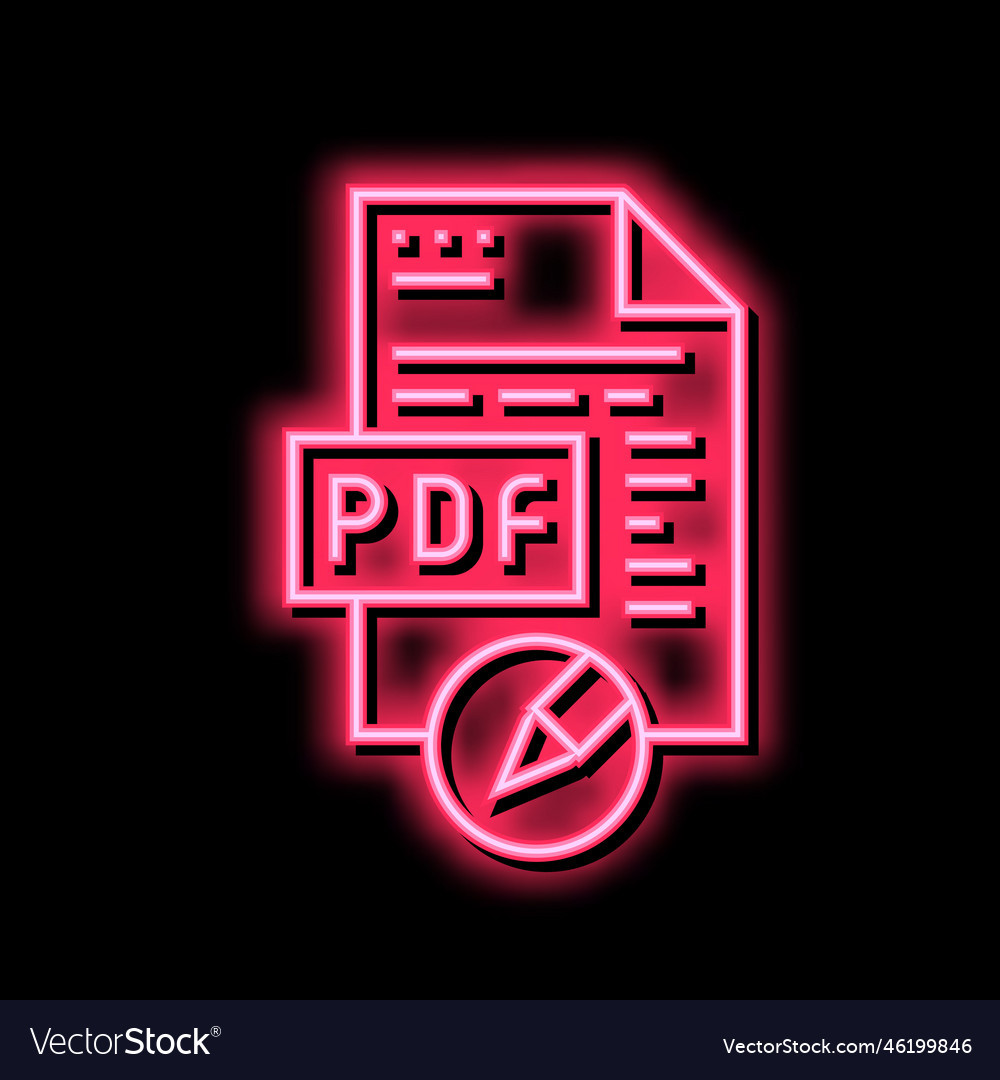 Writing and editing pdf file neon glow icon