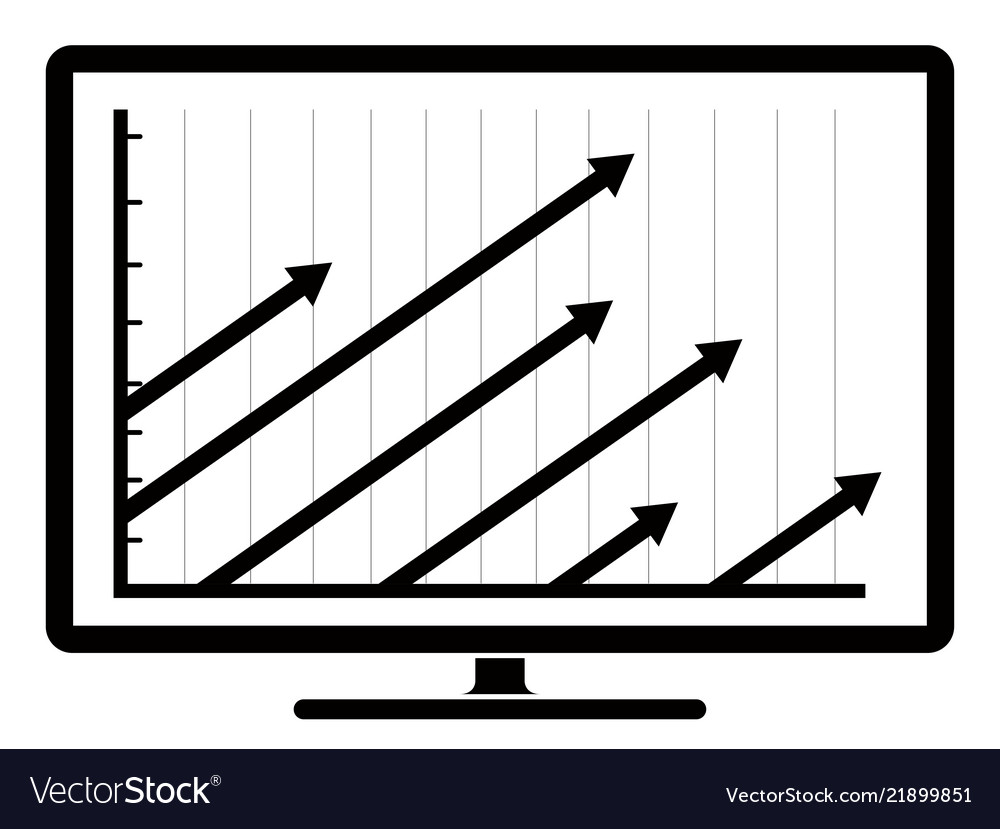 Business graph on a computer screen vector image Business graph on a computer screen