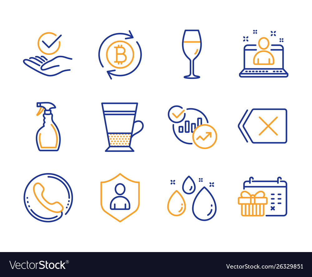 Double latte security and call center icons set vector image Double latte security and call center icons set