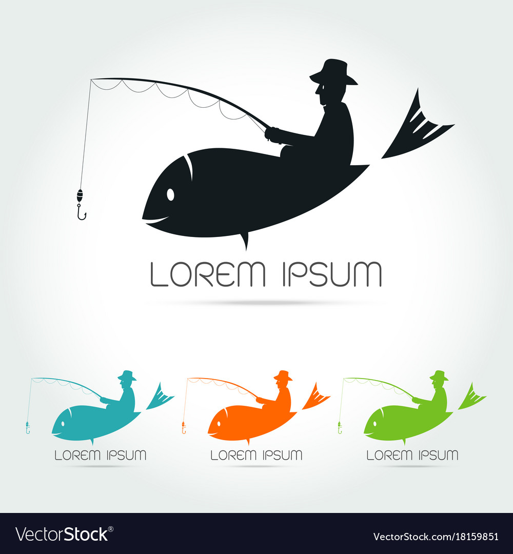 Fishing logo design template