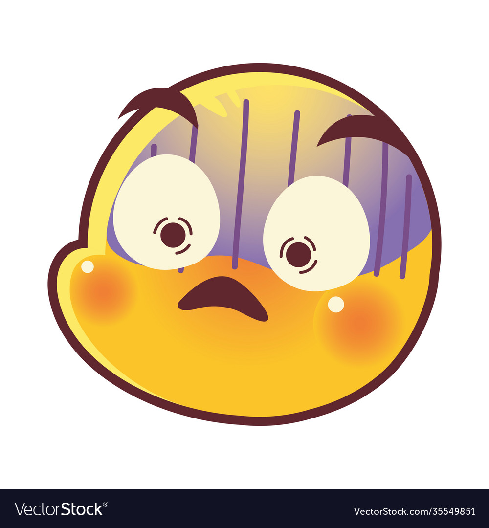 Scared Funny Face Cartoon Emoji - Funny Face - Sticker