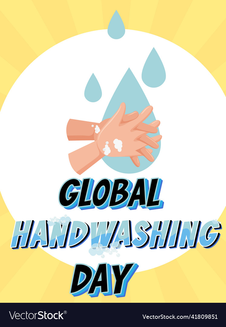 Global hand washing day banner design Royalty Free Vector