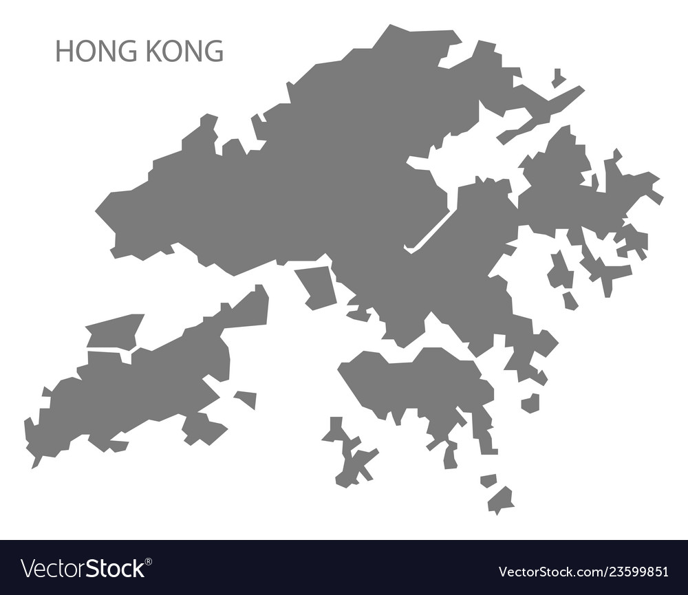 Hong kong china map grey Royalty Free Vector Image