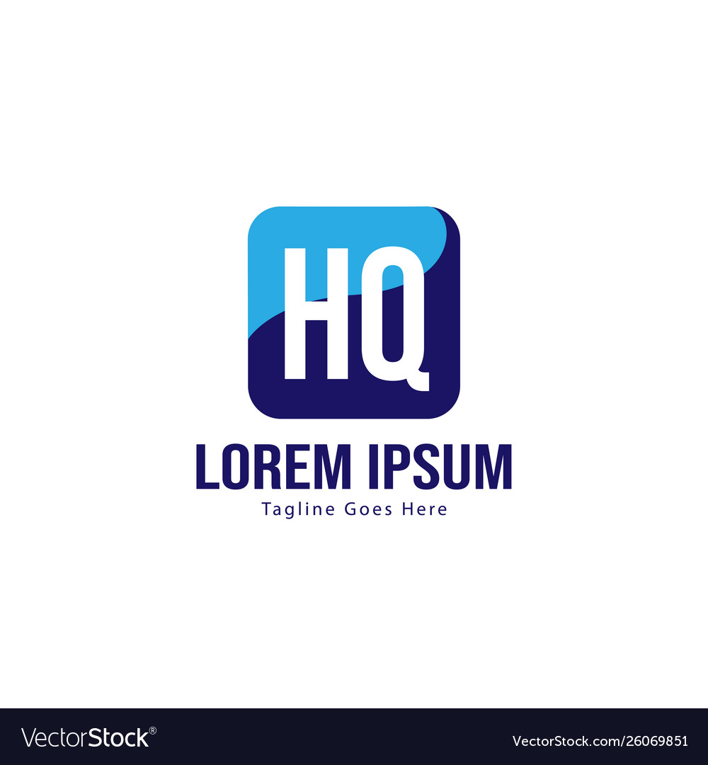 Initial hq logo template with modern frame