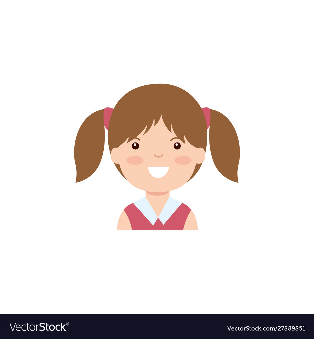 Isolated girl cartoon icon flat design Royalty Free Vector