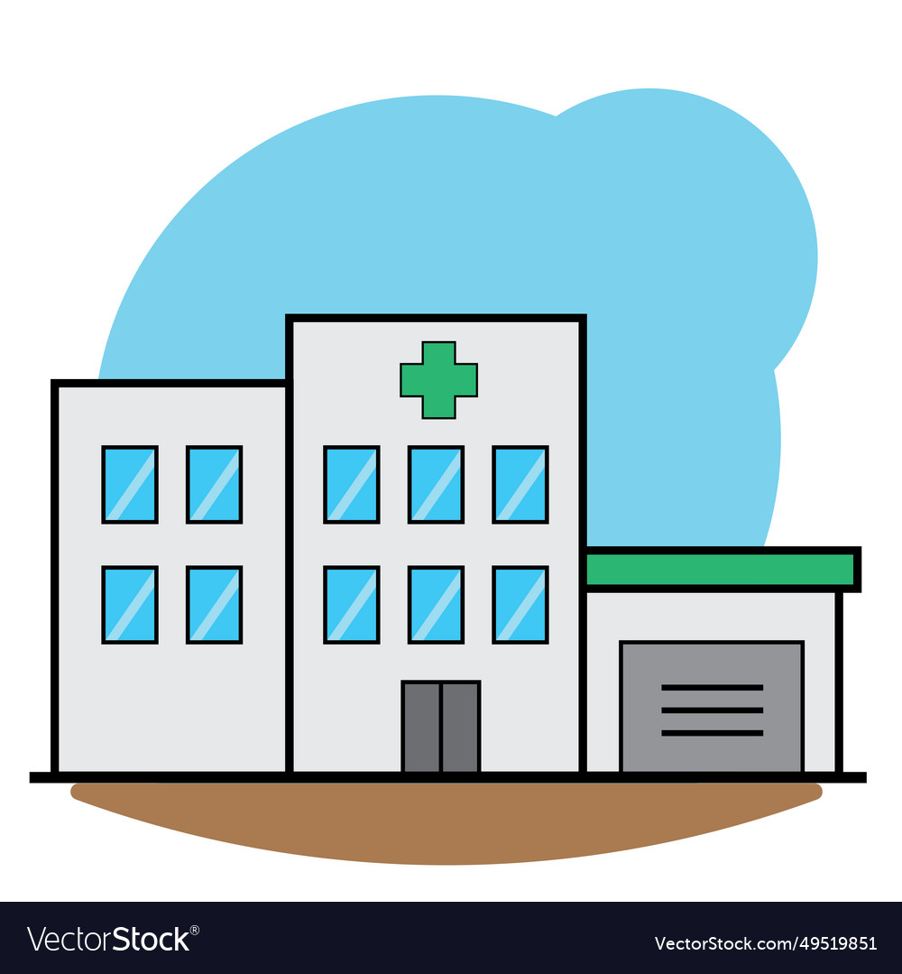 Isolated hospital building icon flat design Vector Image