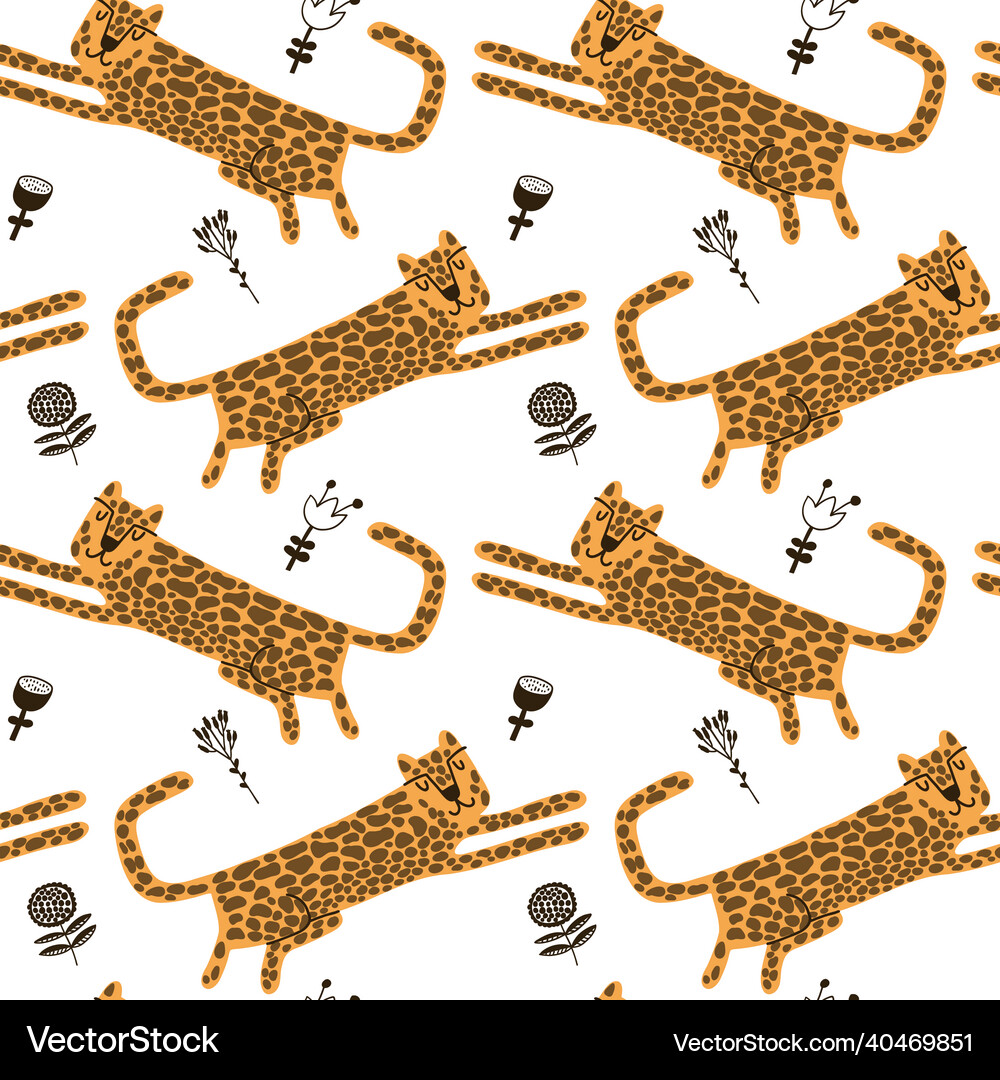 Leopard seamless pattern wild animal Royalty Free Vector