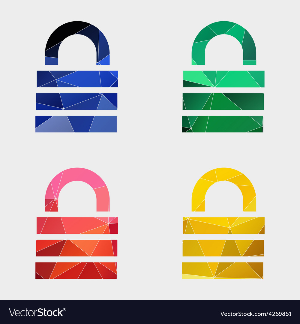 Lock icon abstract triangle