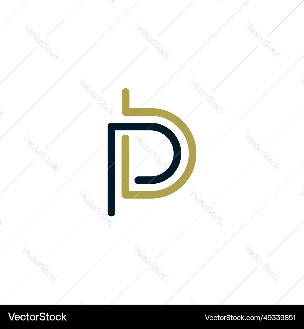 Logo icon pd technology Royalty Free Vector Image