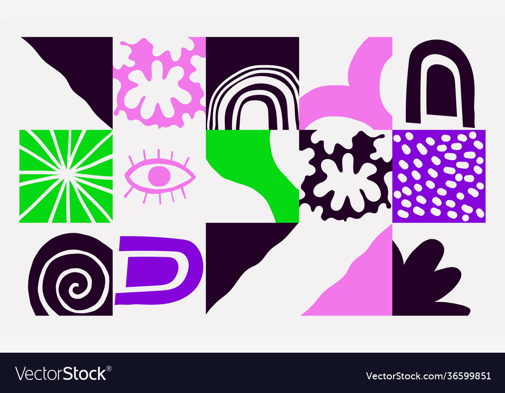 Naive art pattern design vector image Naive art pattern design