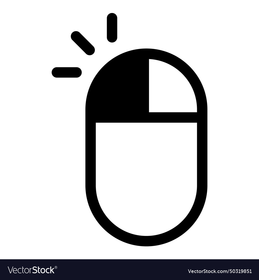 Pc mouse left button click flat icon isolated Vector Image Pc mouse left button click flat icon isolated