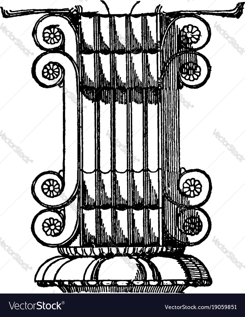 Persian architecture are volutes of a capital Vector Image