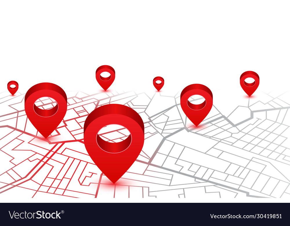 Pin in showing location on gps navigator map