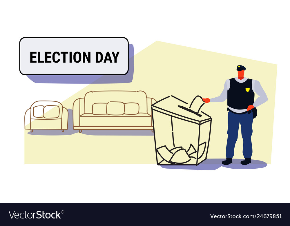 Police Officer Overseeing Election Day