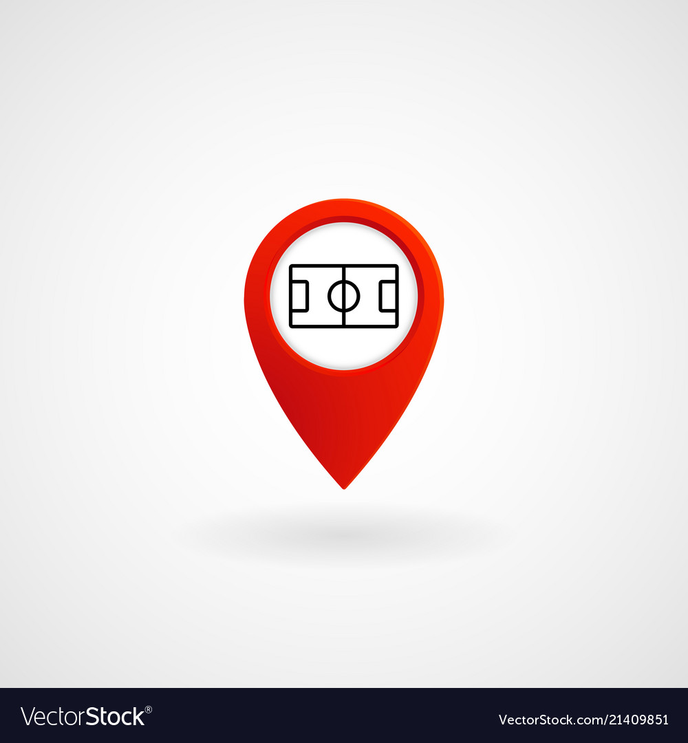 Red location icon for stadium eps file vector image Red location icon for stadium eps file