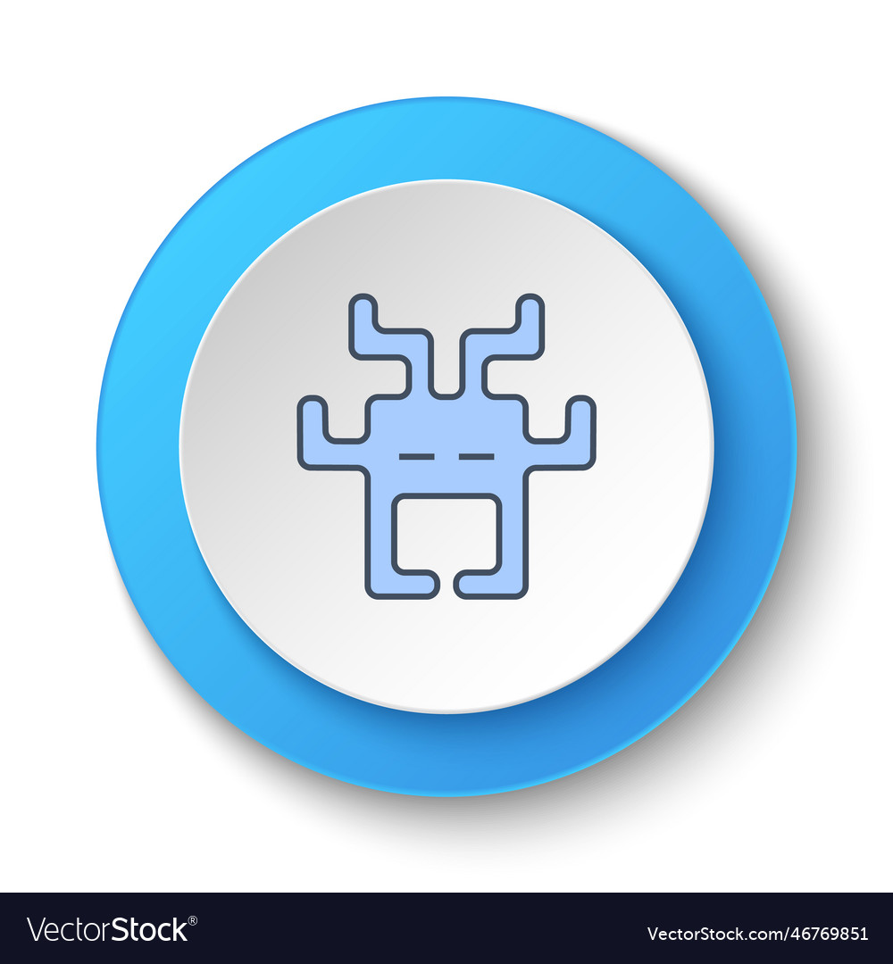 Round button for web icon aliens arcade retro