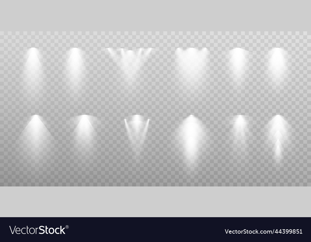 Set of spotlights various forms light Royalty Free Vector